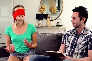 Stepbro pounds blindfolded teen stepsis