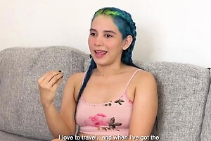 Latina Teen Takes A Hard Fuck From Ripped White Guy