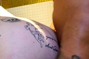 German chubby Girlfriend fucked private in shower