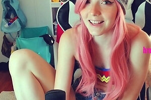 Sexy teen ebony solo toy masturbation