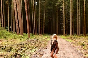 German blonde teen get fucked outdoor