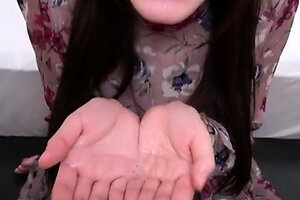 Great close up in japanese teen blowjob pov