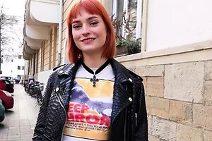 GERMAN SCOUT - Skinny Crazy Redhead Teen get Rough Fucked