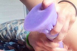 Sexy teen ebony solo toy masturbation