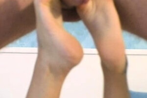 Teen slut foot fetish cock rub