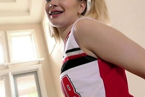 Cute blonde teen tight pussy hardcore massage fucking