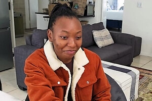 Cute Ebony teen with booty on audition