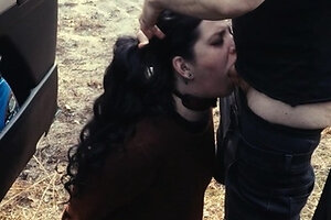 Roadtrip slut gets cock  piss and ass