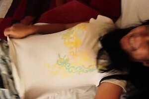 Stupendous brunette young minx Cassandra banged in doggie