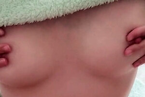 Horny Teen in Fuzzy Sweater on Webcam Solo