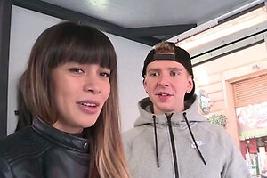 Mona Kim is horny to be fucking in this van