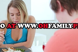 Sexy blonde stepmom fucks her stepson