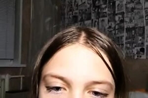 Amateur short haired teen brunette with