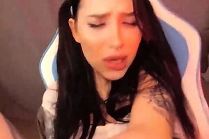 TEEN GAMER CHEATING HER BOYFRIEND WITH a STEP BRO