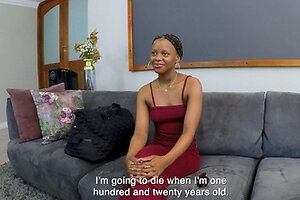 Skinny Ebony Teen Rides Monster Cock POV