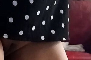 Asian shaved pussy No Panties dancing