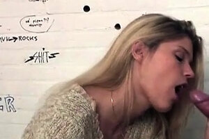 Blonde Finds Dick in Public Toilet and Having Pussy Pounded