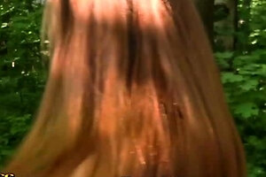 Albina enjoys this outdoor threesome!